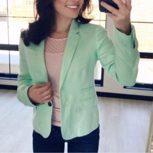 J.Crew Mint Schoolboy Linen Blazer